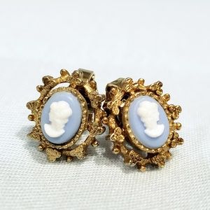Cameo Oval Vintage Earrings